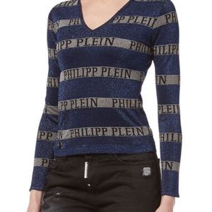 PULLOVER V-NECK LS "LINES" Phillip Plein